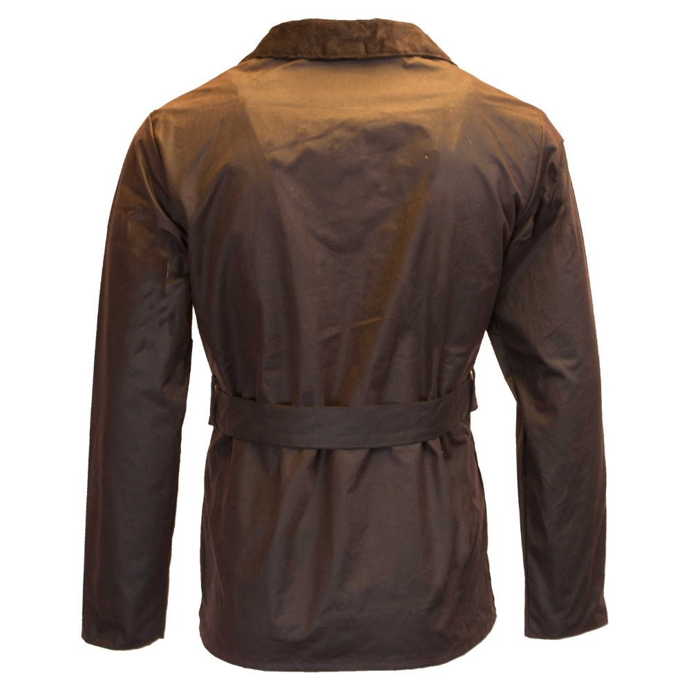 Walker & Hawkes Men's Brown Wax Biker Jacket