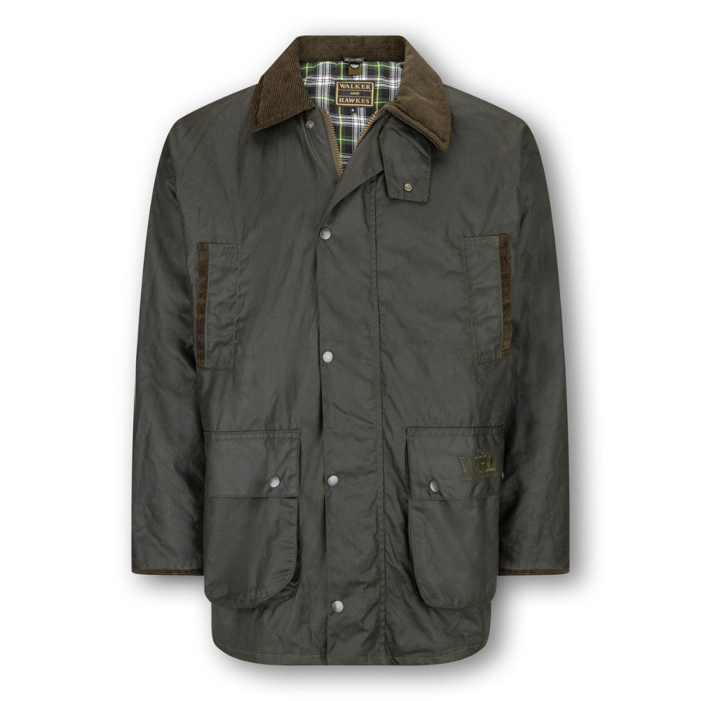 Walker & Hawkes Men's 3 in 1 Olive Wax Jacket