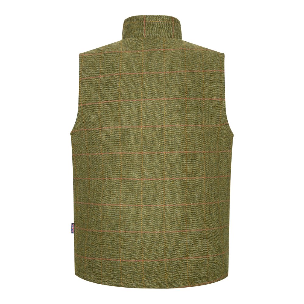 Walker & Hawkes Kid's Derby Tweed Greyson Gilet in Dark Sage