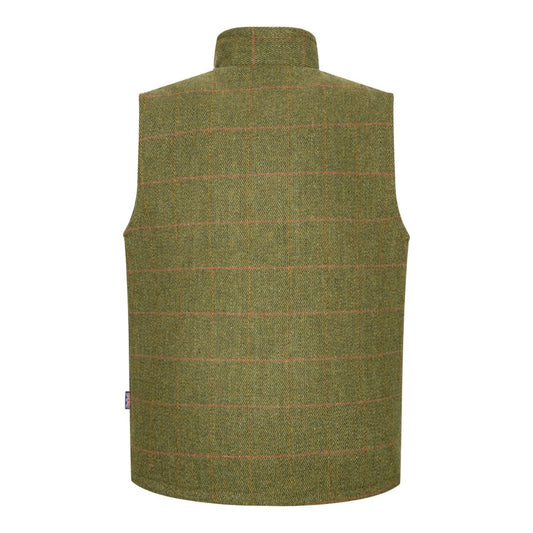 Walker & Hawkes Kid's Derby Tweed Greyson Gilet in Dark Sage