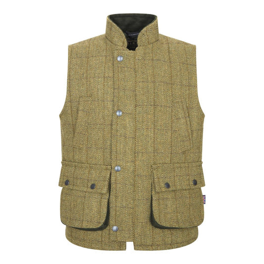 Walker & Hawkes Kid's Derby Tweed Greyson Gilet in Light Sage