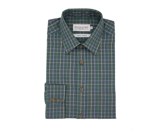 Dark Green Tattersall Check 100% Cotton Shirt