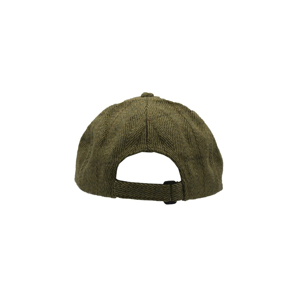 Walker & Hawkes Derby Tweed Duncan Leather Peak Baseball Cap in Light Sage