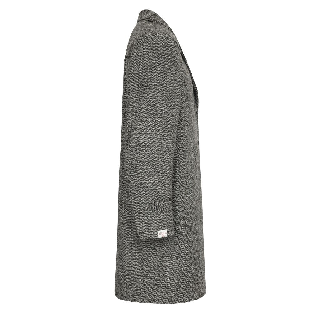 Harris Tweed Grey Herringbone Overcoat