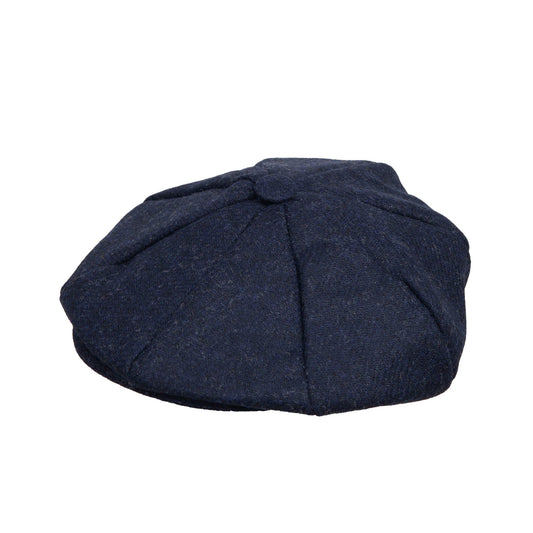 Dents Lanford Abraham Moon Navy Blue Plain Tweed Newsboy Cap