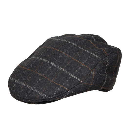 Dents Colliford Olive Check Tweed Flat Cap