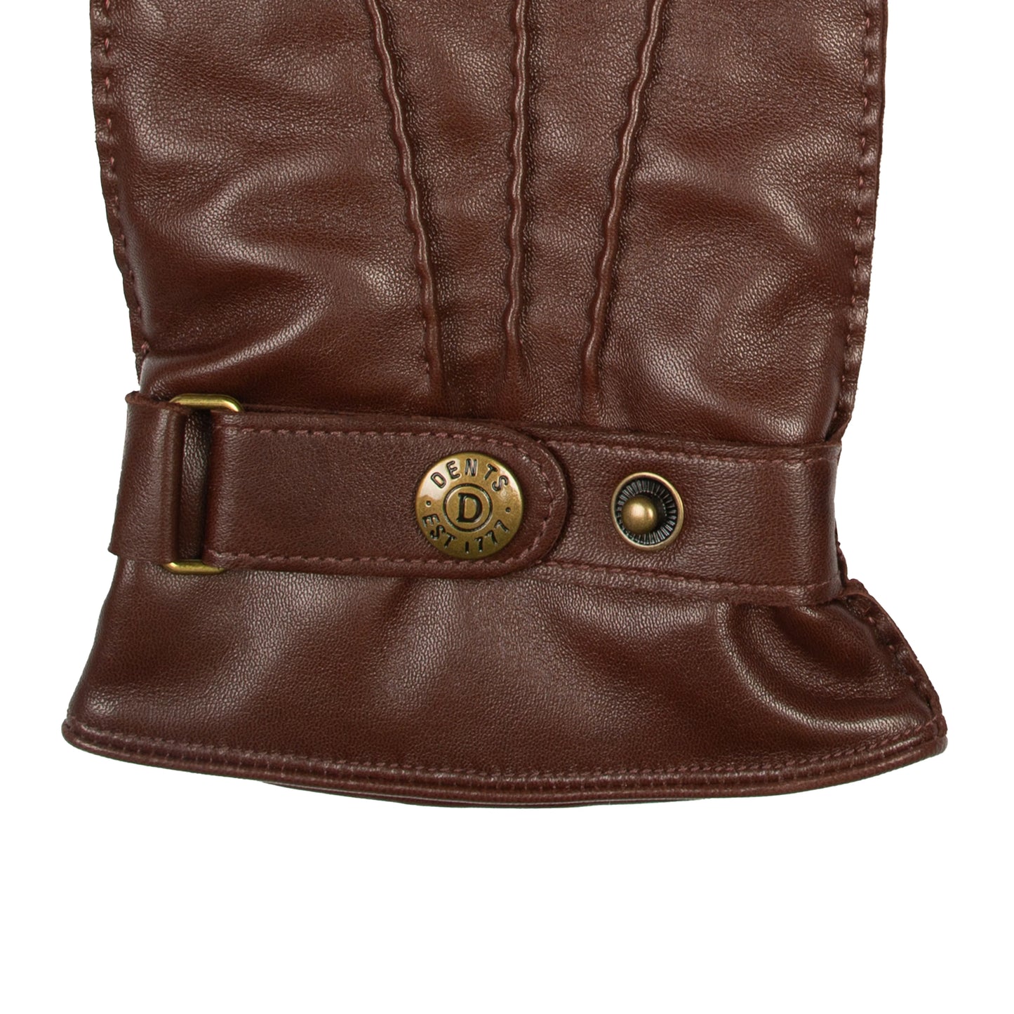Dents Tetbury Men's Leather Chestnut Cashmere Gloves