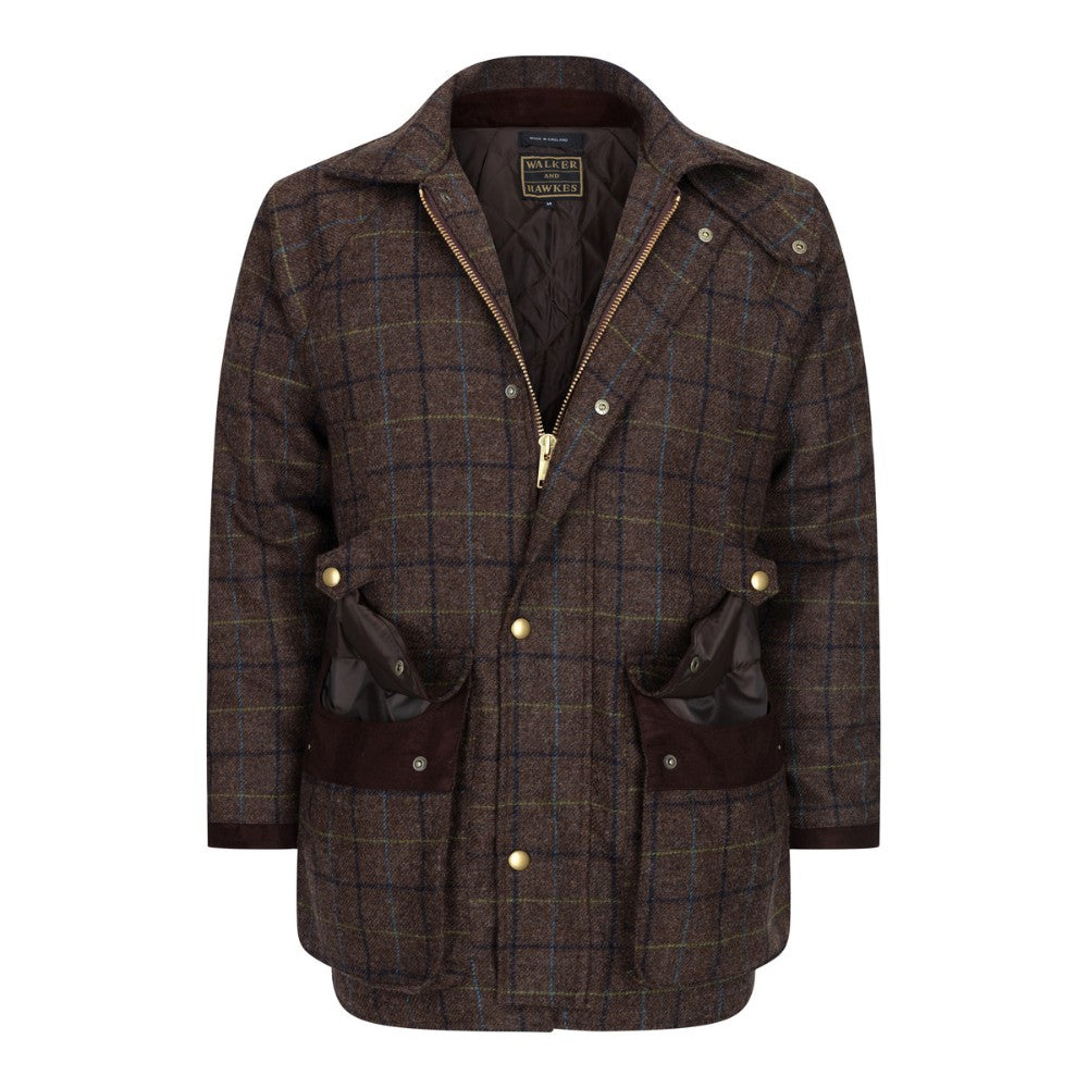 Walker Hawkes Abraham Moon Brown Overcheck Tweed Jacket