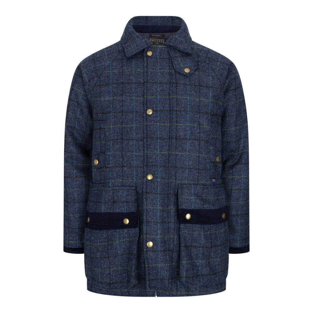 Walker & Hawkes Ryton Abraham Moon Blue Overcheck Tweed Jacket