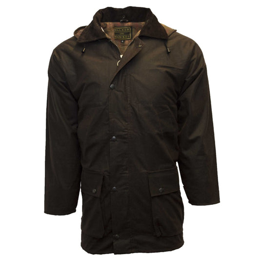 Walker & Hawkes Men's Brown Padded Wax Jacket