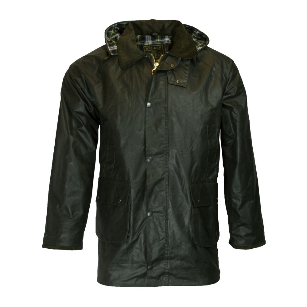 Walker & Hawkes Men's Olive Wax Poacher Jacket