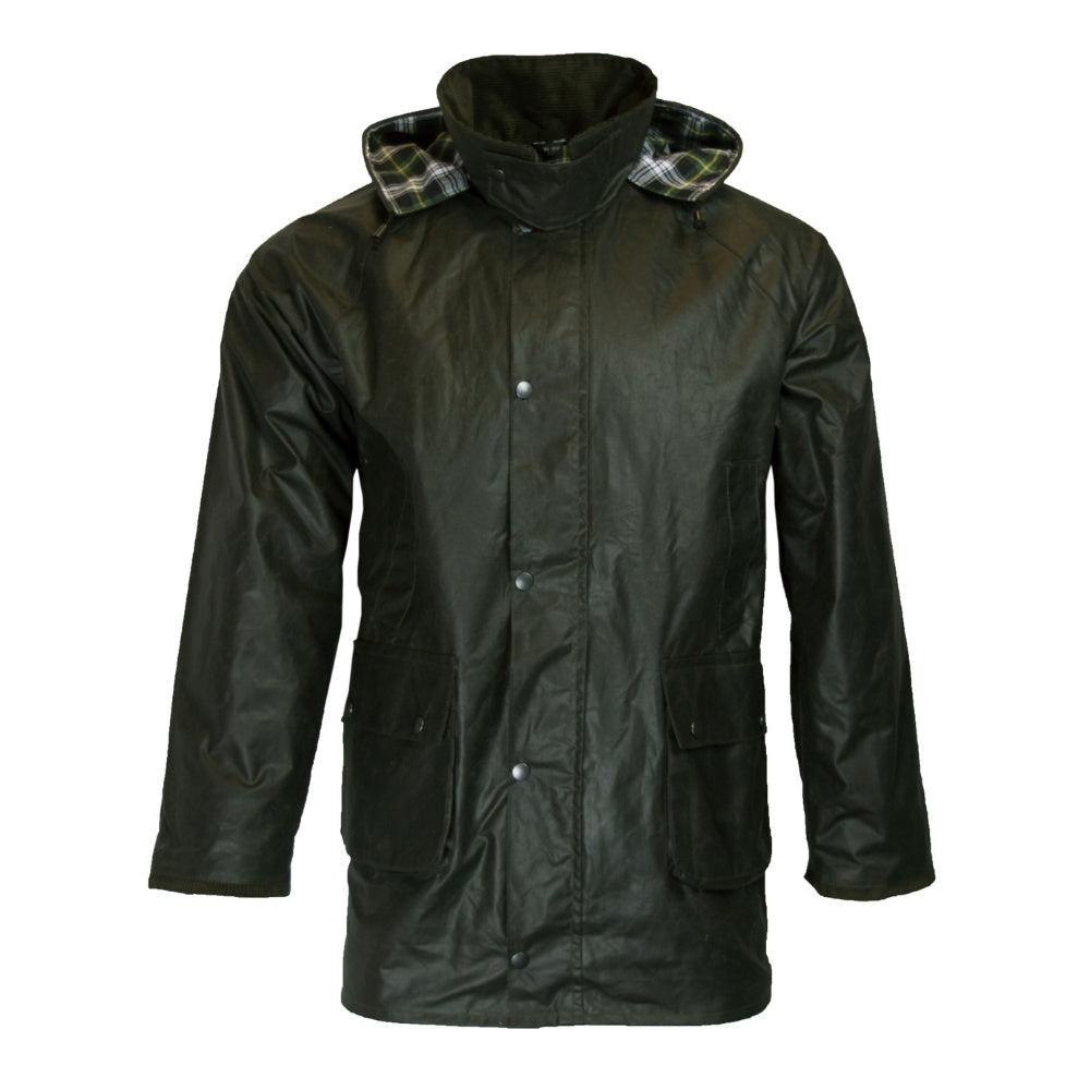 Walker & Hawkes Men's Olive Wax Poacher Jacket