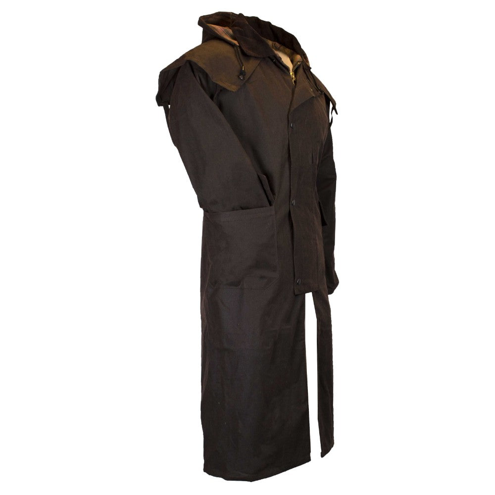 Walker & Hawkes Men's Brown Wax Stockman Cape Coat