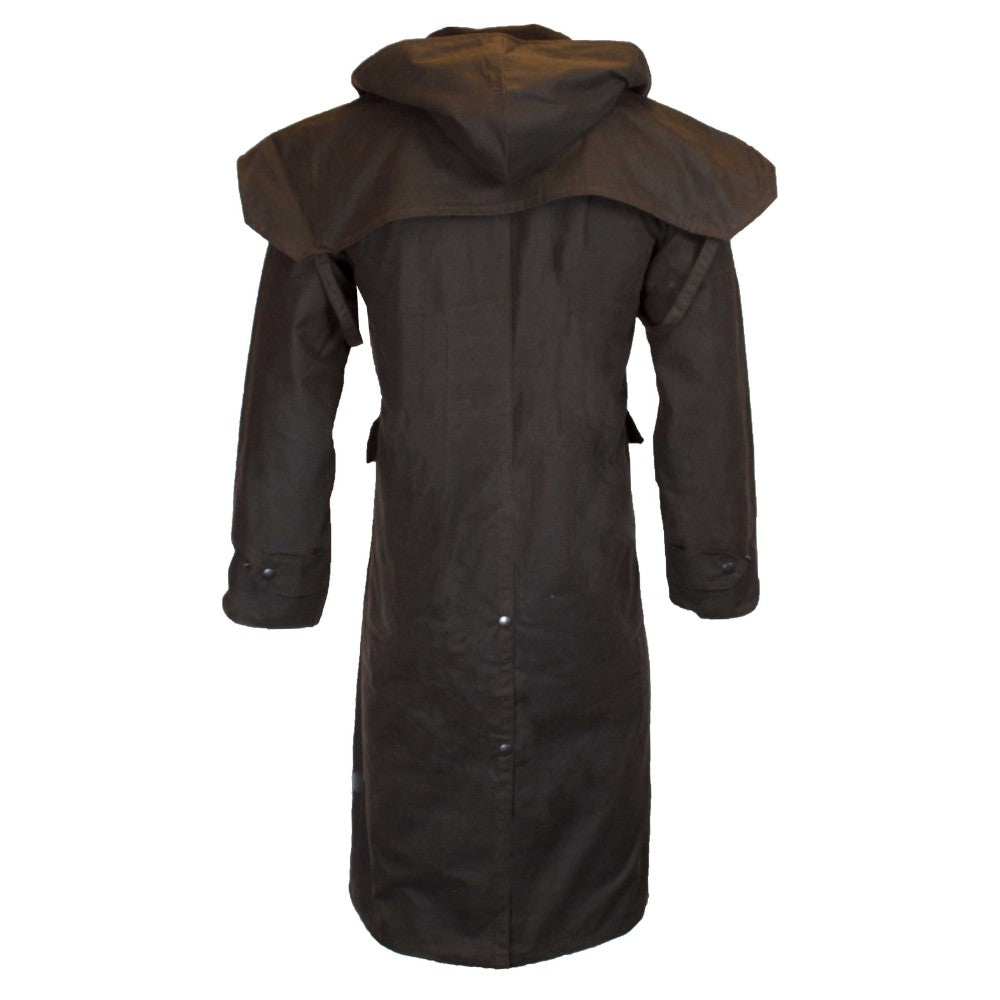 Walker & Hawkes Men's Brown Wax Stockman Cape Coat