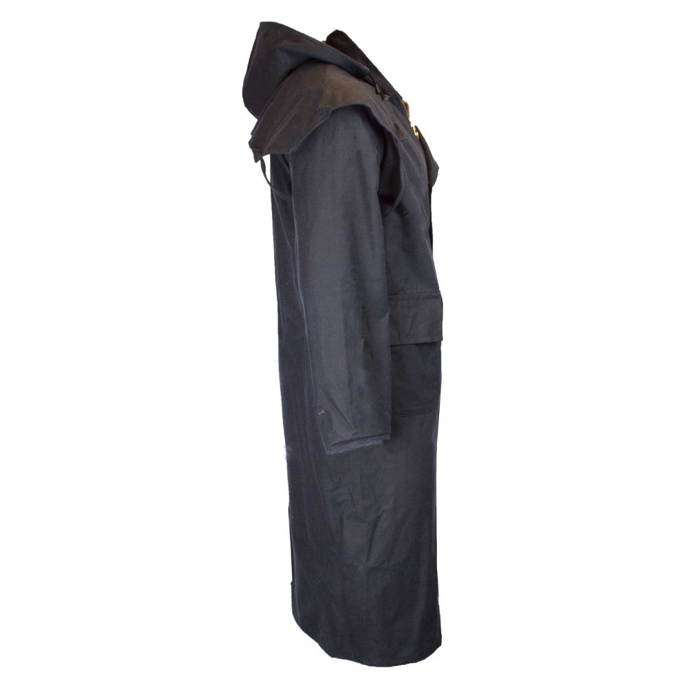 Walker & Hawkes Men's Navy Wax Stockman Cape Coat