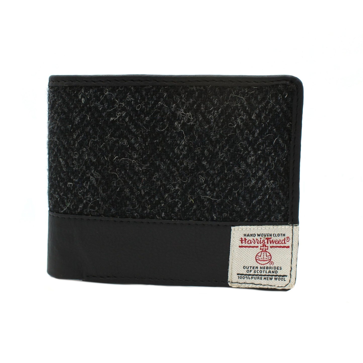 Harris Tweed Wallet in Black Herringbone