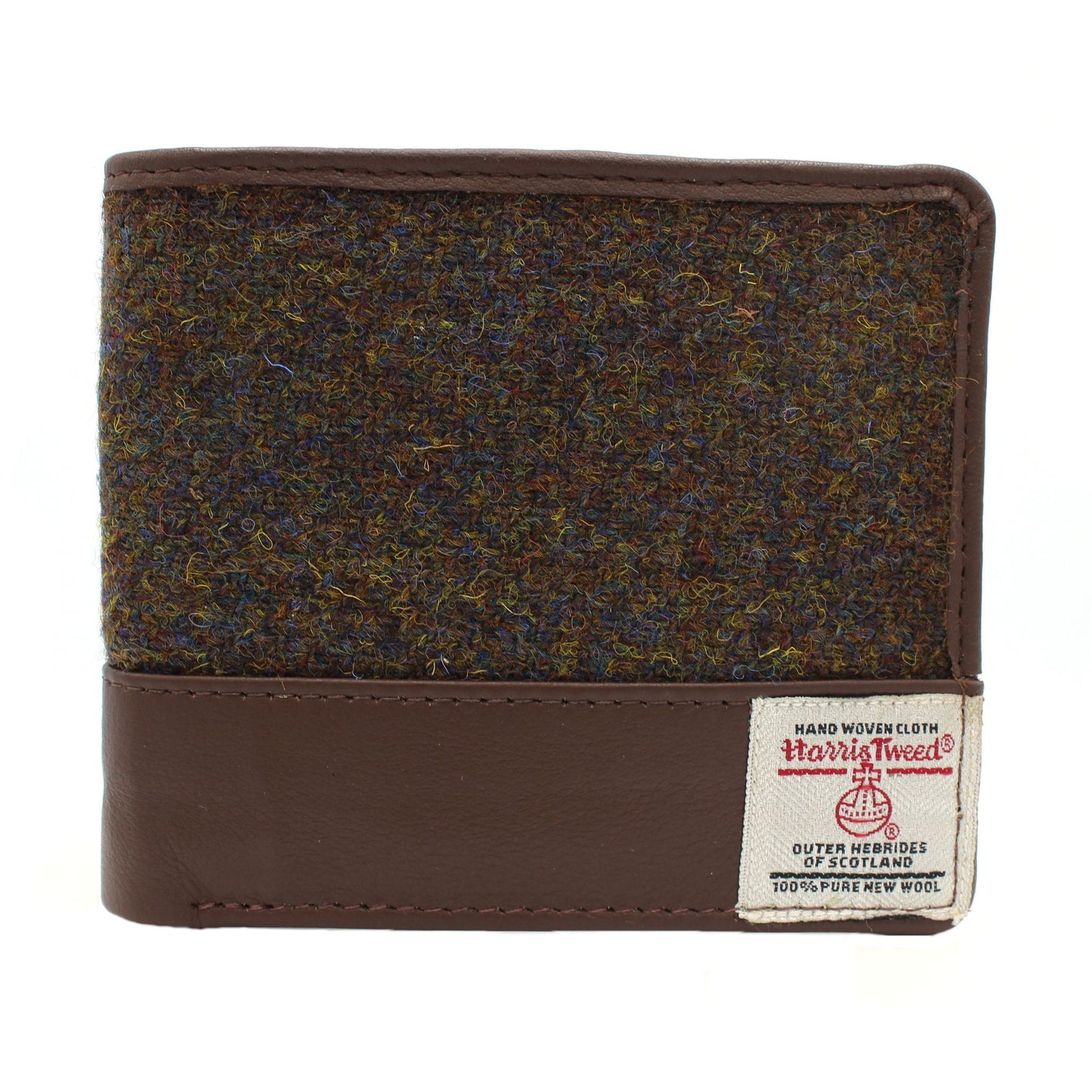 Harris Tweed Coin and Card Holder in Brown Barleycorn