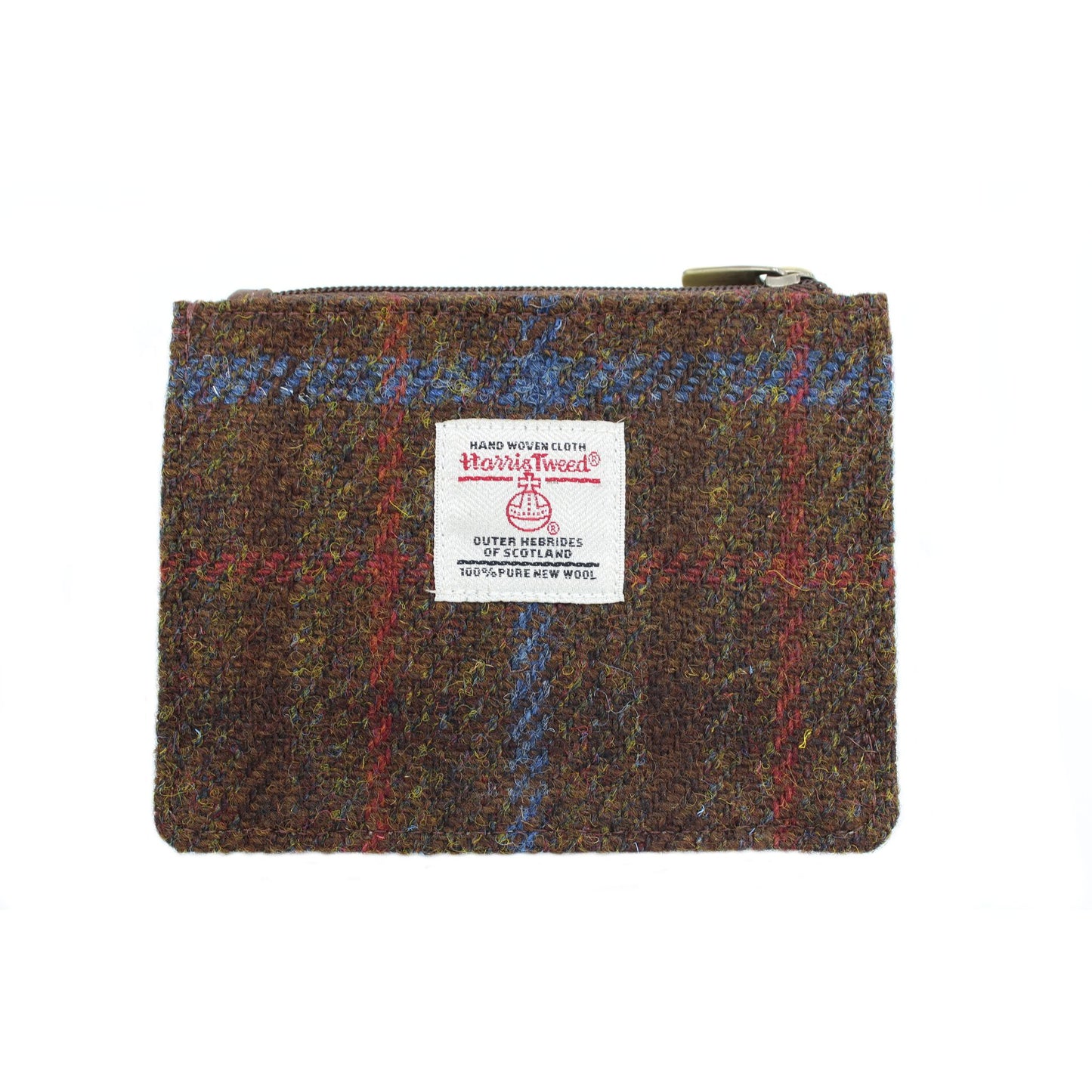 Harris Tweed Coin and Card Holder in Brown Check