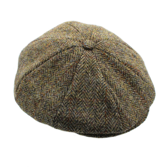 Harris Tweed 8-Piece Green & Brown Herringbone Cap