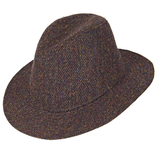 Harris Tweed Brown Barleycorn Fedora