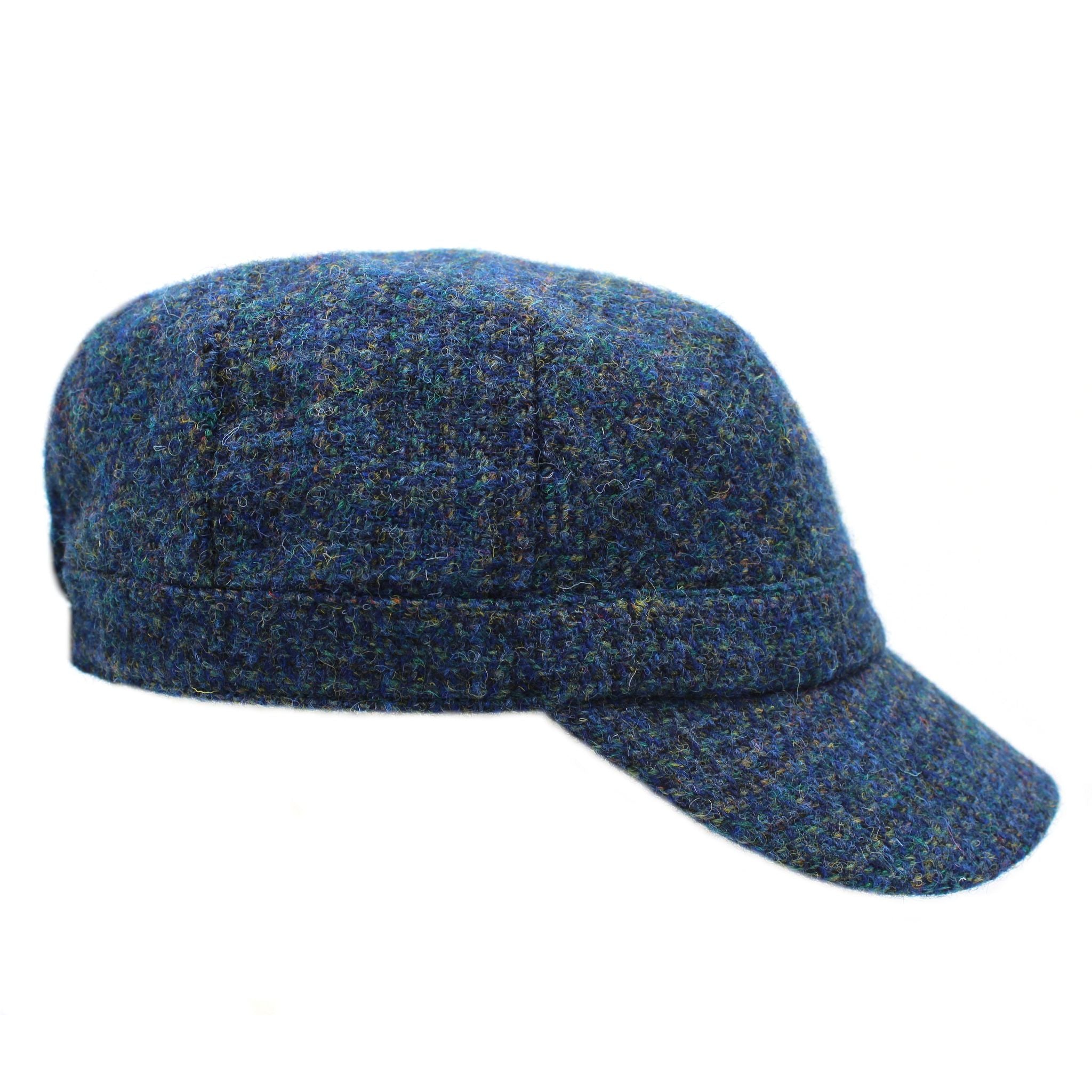 Harris Tweed Ladies Peacock Blue Cadet Cap – tweedoutdoor