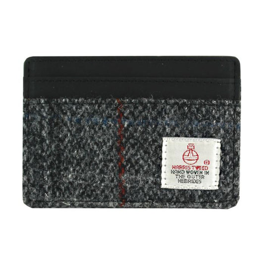 Harris Tweed Card Holder in Dark Grey Check Tweed