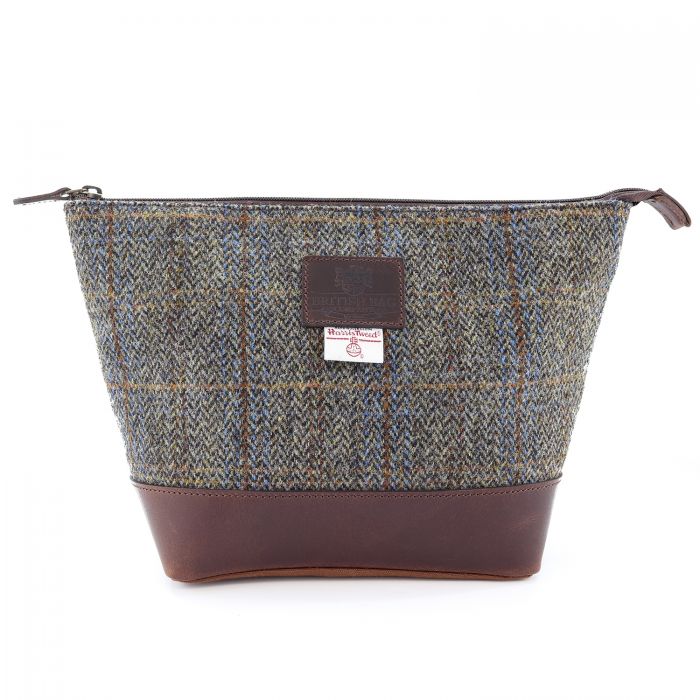 Harris Tweed Brown Check Washbag