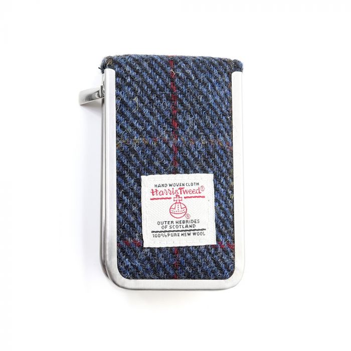 Harris Tweed Manicure Set in Blue Check Tweed