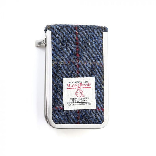Harris Tweed Manicure Set in Blue Check Tweed