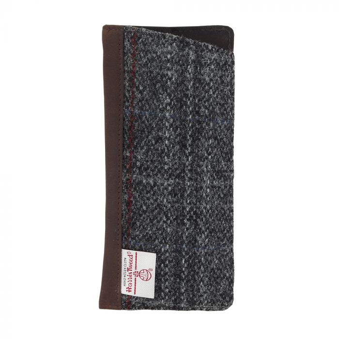 Harris Tweed Glasses Slip in Dark Grey Check Tweed