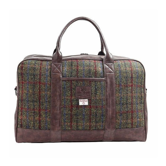 Harris Tweed Green Check Travel Bag