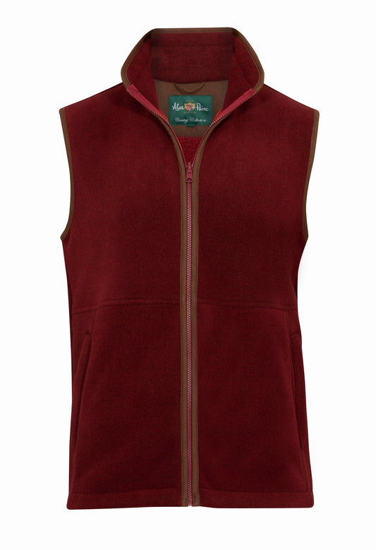 Alan Paine Aylsham Men's Fleece Gilet In Bloodstone