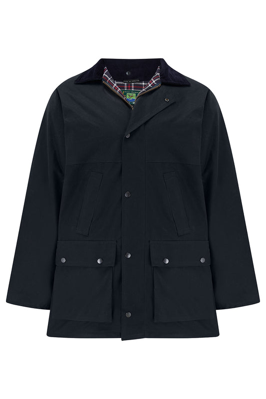 Tweed Outdoor Unisex Wax Jacket in Navy