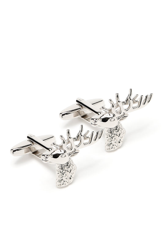 The Stag Head Country Cufflinks in Solid Silver
