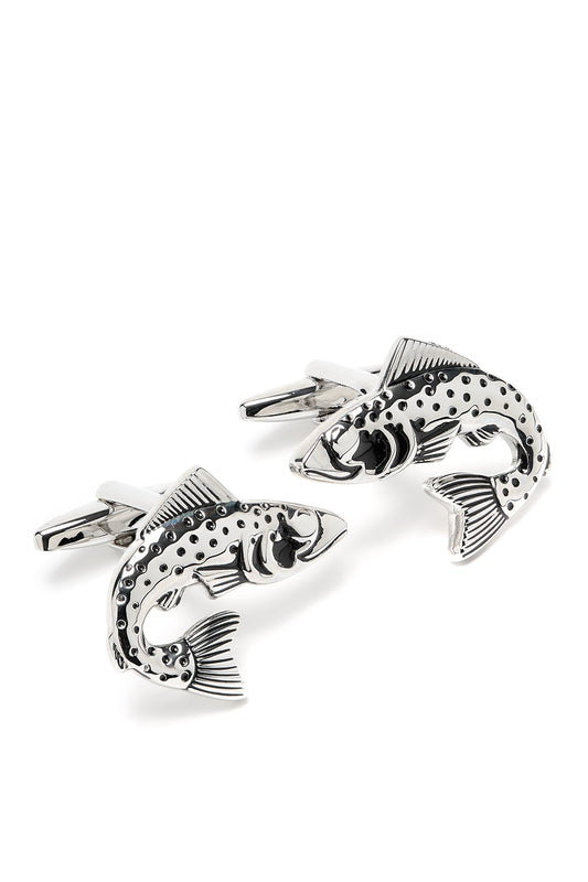 The Trout Fish Country Cufflinks in Solid Silver