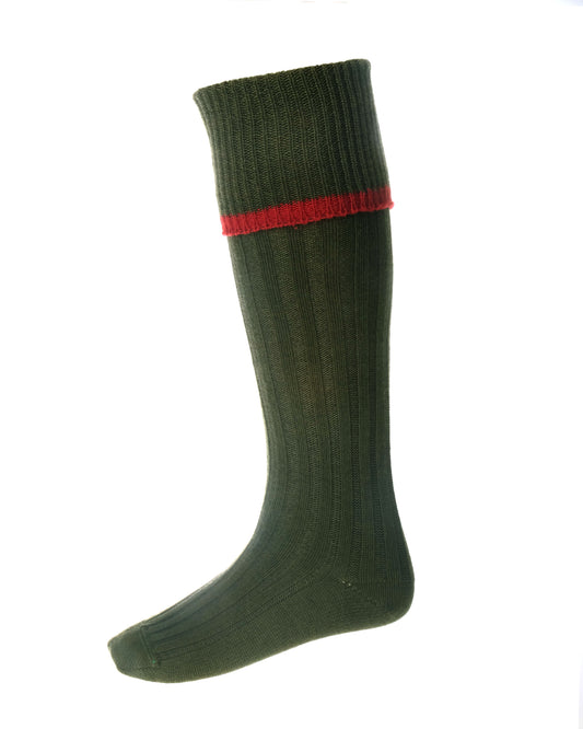 House of Cheviot Green & Brick Red Estate Country Socks