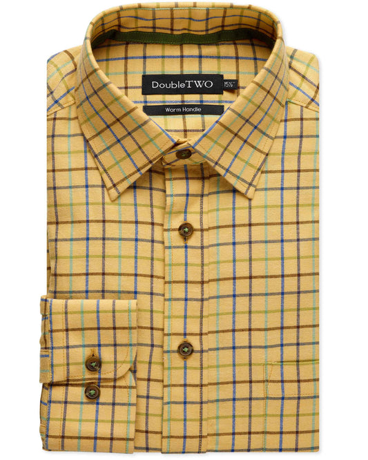 Mustard Tattersall Check 100% Cotton Shirt