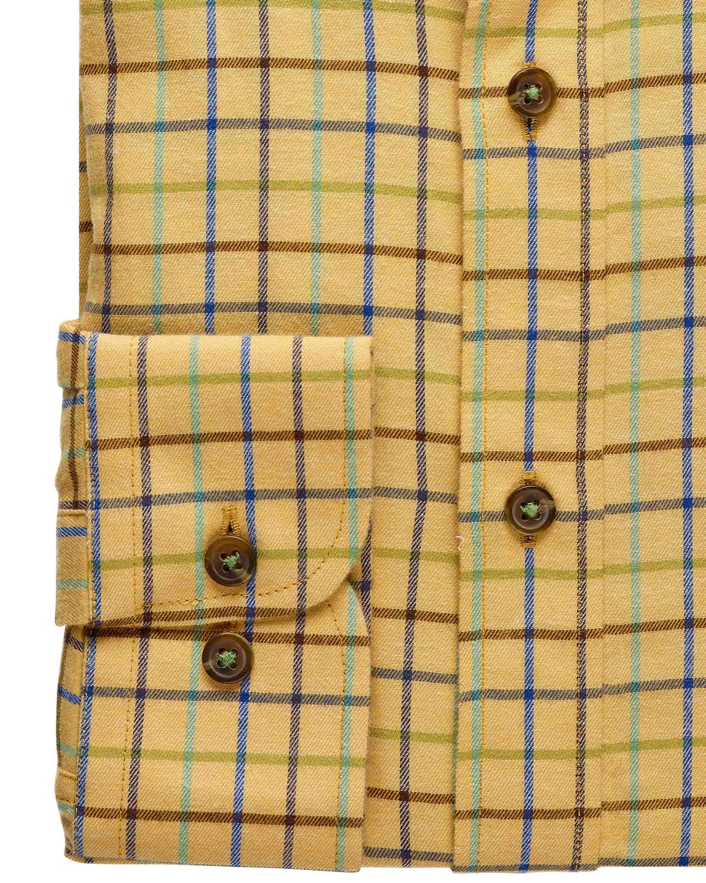 Mustard Tattersall Check 100% Cotton Shirt