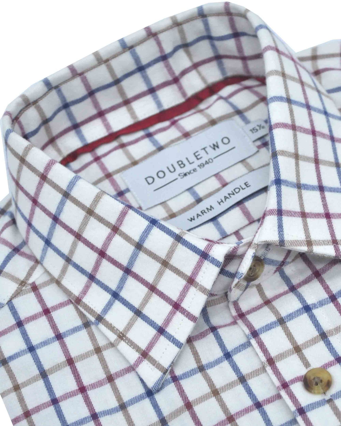 Plum Tattersall Check 100% Cotton Shirt