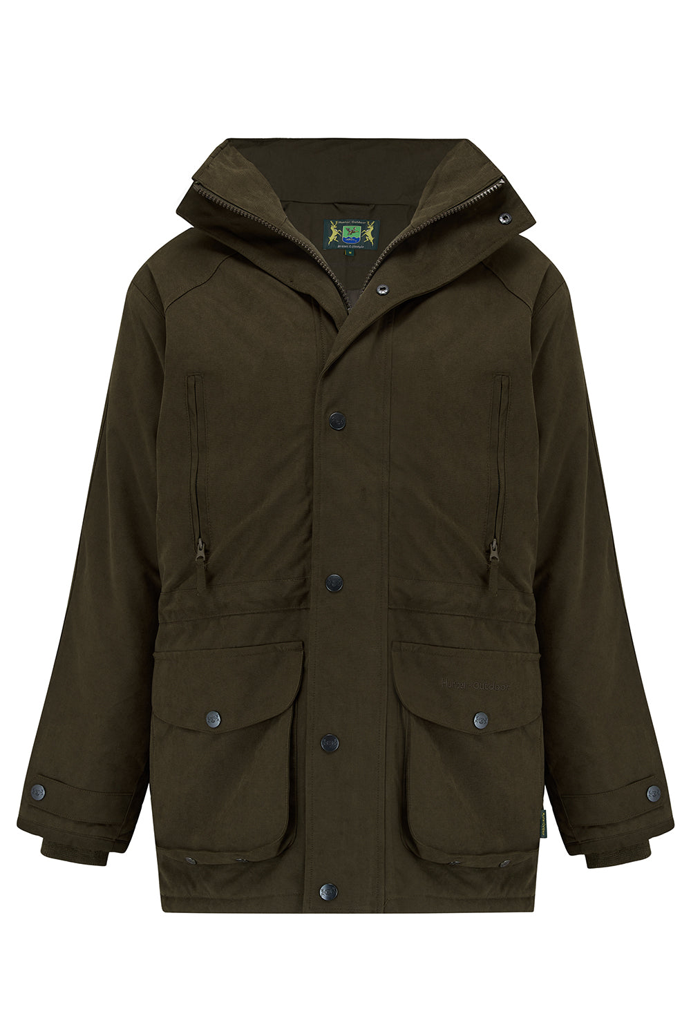 Tweed Outdoor Waterproof Gamekeeper Jacket in Olive