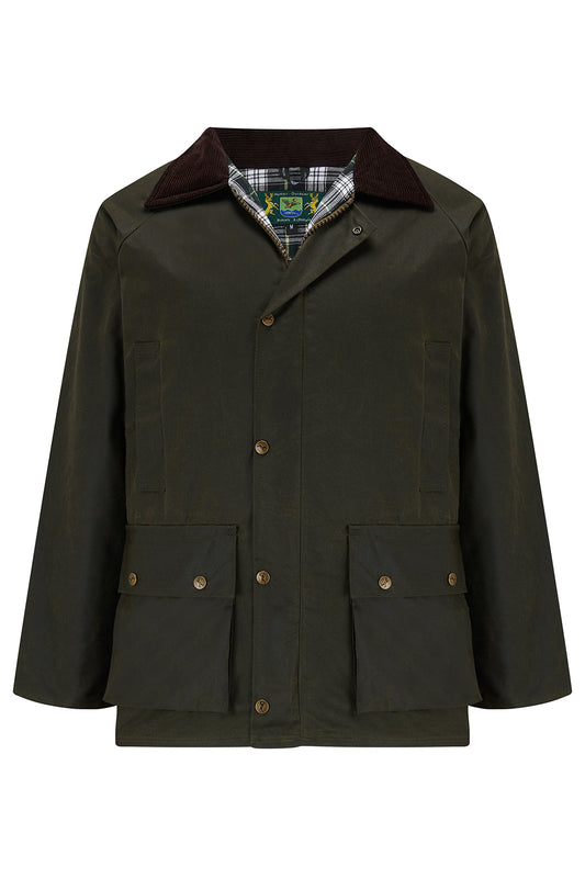 Tweed Outdoor 'Horseman' Unisex Wax Jacket in Olive