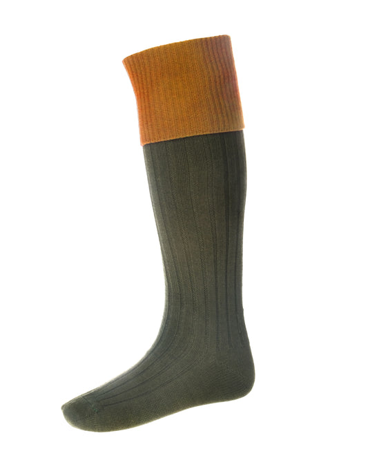 House of Cheviot Green & Mustard Lomond Pheasant Country Socks