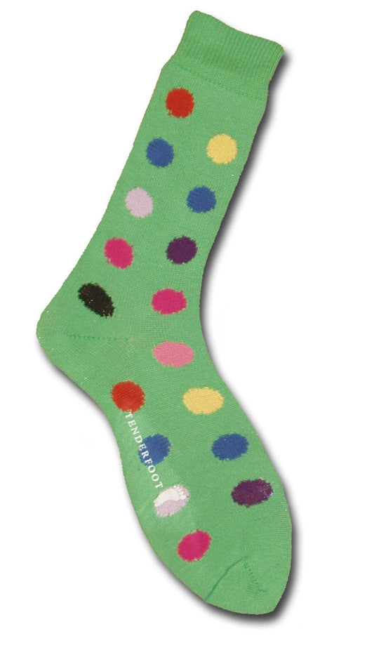 Green Polka Dot Cotton Socks