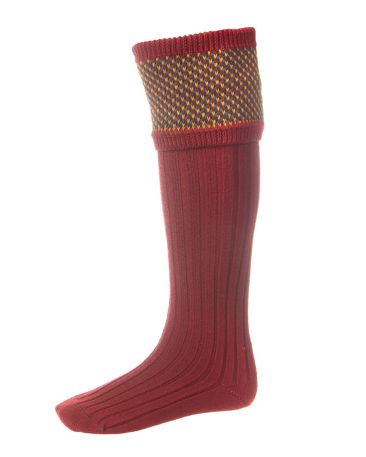 House of Cheviot Brick Red Tayside Country Socks and Garter Set