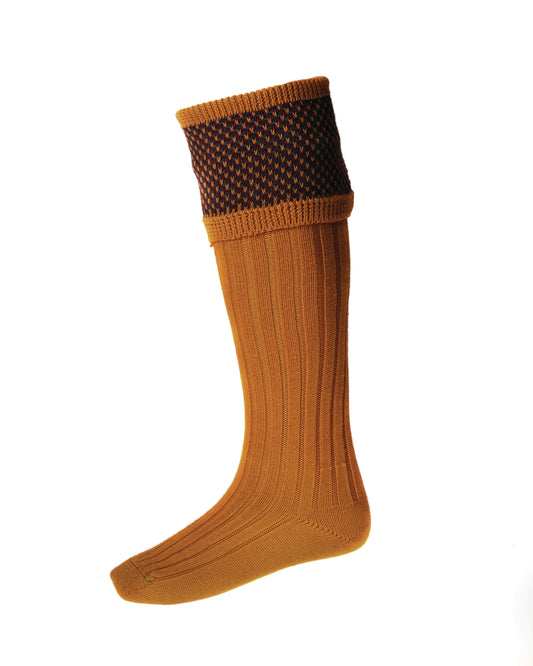 House of Cheviot Ochre Tayside Country Socks and Garter Set