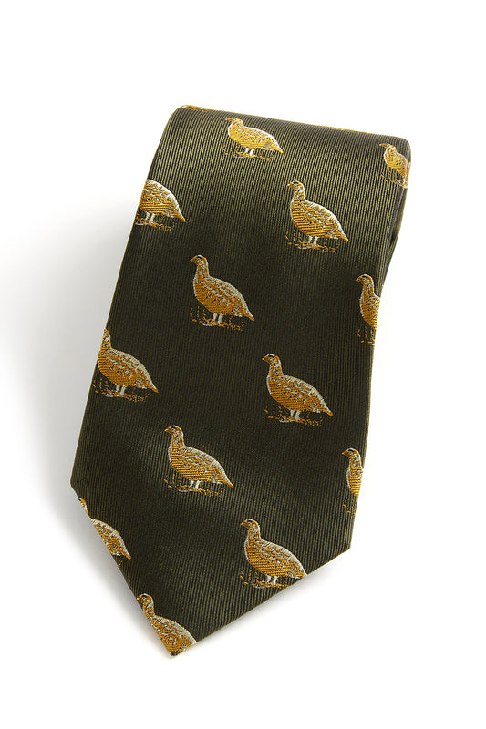 Grouse Country Silk Tie in Green