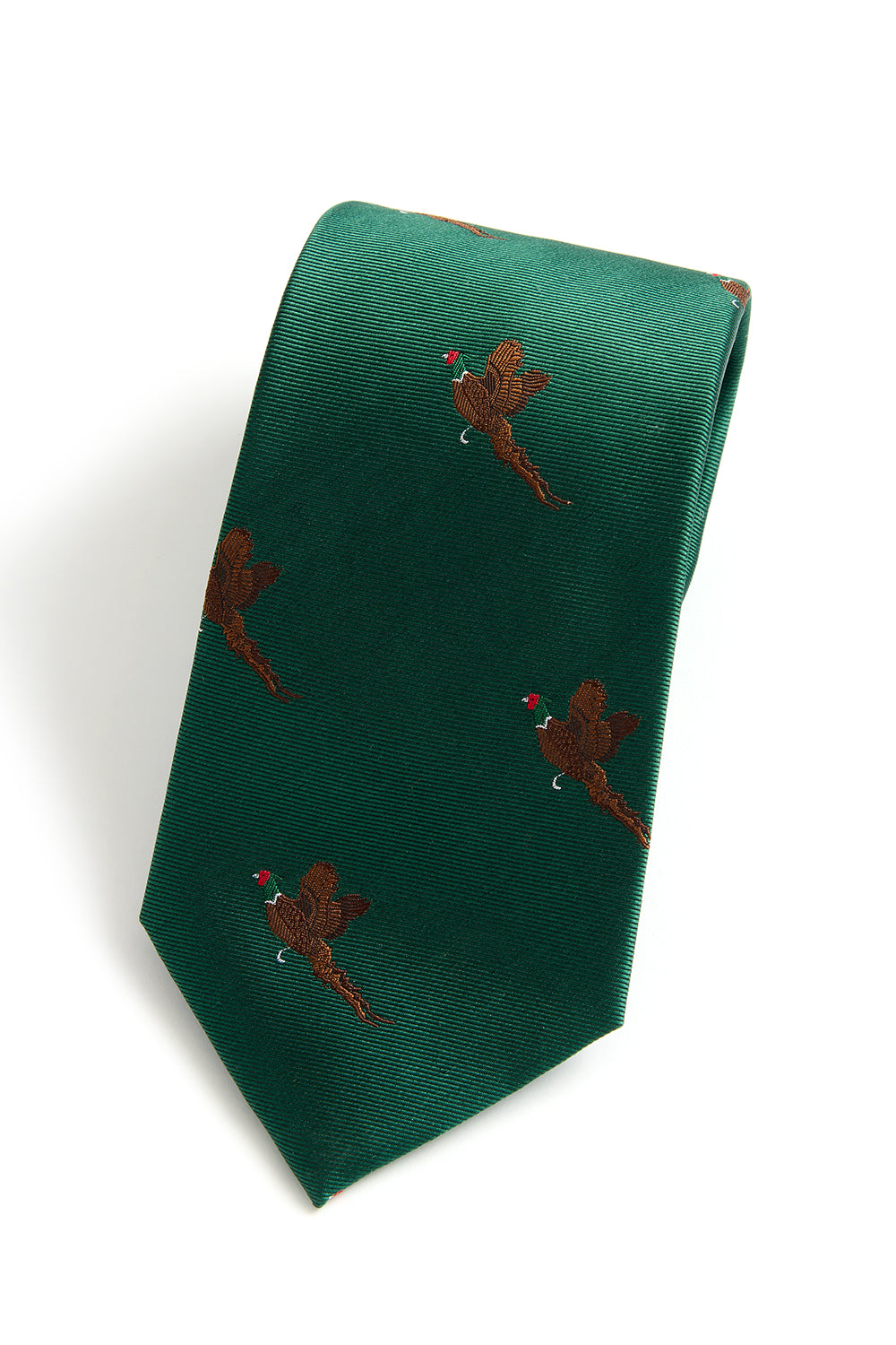 Flying Pheasant Country Silk Tie in Dark Green