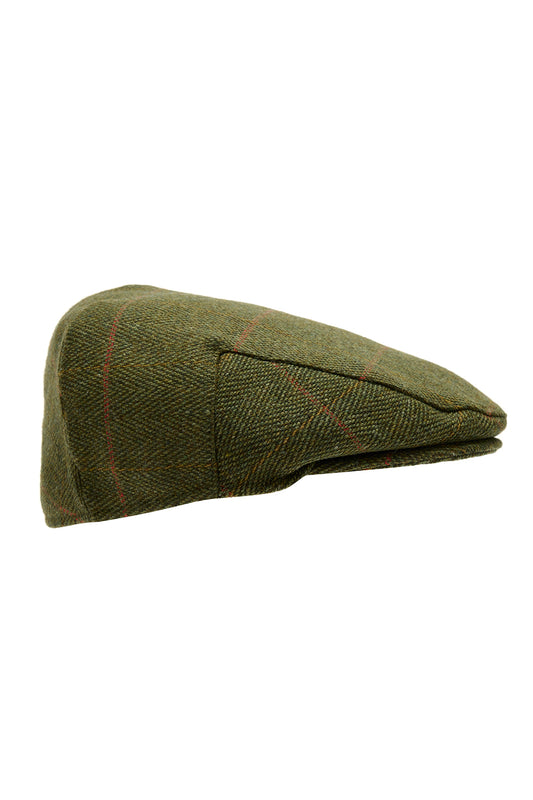 Tweed Outdoor Shooting Tweed Flat Cap in Green