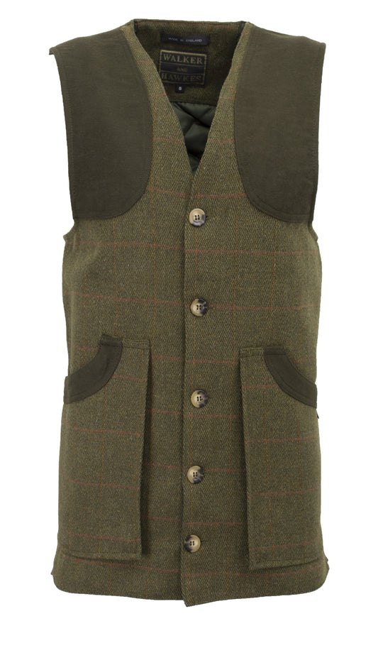 Walker & Hawkes Shooting Waistcoat Gilet in Dark Sage