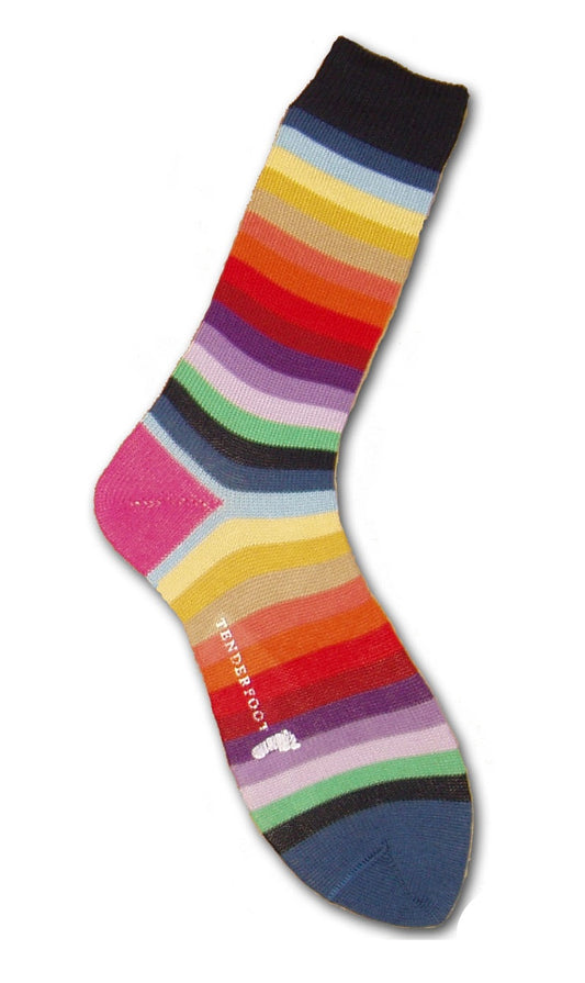 Navy Multi-Stripe Cotton Socks